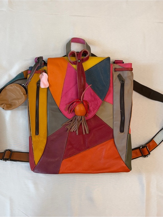 Amerileather Handbags - Vintage Amerileather Multicolor Leather Backpack